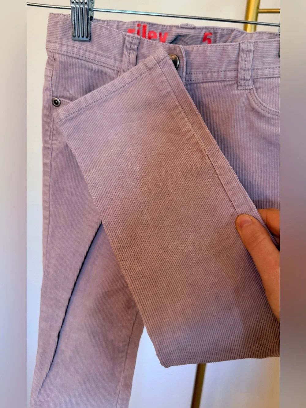 Crewcuts Girls Riley Pink Rose Corduroy Pants Size 5